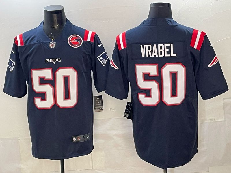 Men 2026 New England Patriots #50 Vrabel Blue Nike Limited NFL Jersey 04->more jerseys->MLB Jersey